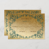 Elegant  Green Gold RSVP-kaart RSVP Kaartje (Voorkant / Achterkant)
