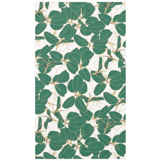 Elegant Green Gold Rubber Plant Foliage Design Tafelkleed (Voorkant)