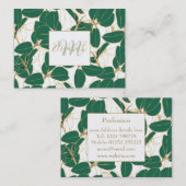 Elegant Green Gold Rubber Plant Foliage Design Visitekaartje (Voorkant / Achterkant)