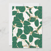 Elegant Green Gold Rubber Plant Foliage Kaart (Achterkant)