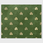 Elegant Green Gold Shamrock Cadeaupapier (Vlak)