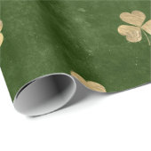 Elegant Green Gold Shamrock Cadeaupapier (Rol Hoek)