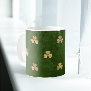 Elegant Green Gold Shamrock Koffiemok