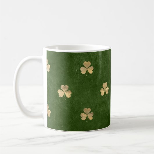 Elegant Green Gold Shamrock Koffiemok (Links)
