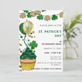Elegant Green Gold Shamrock St Patricks Day Kaart (Staand voorkant)