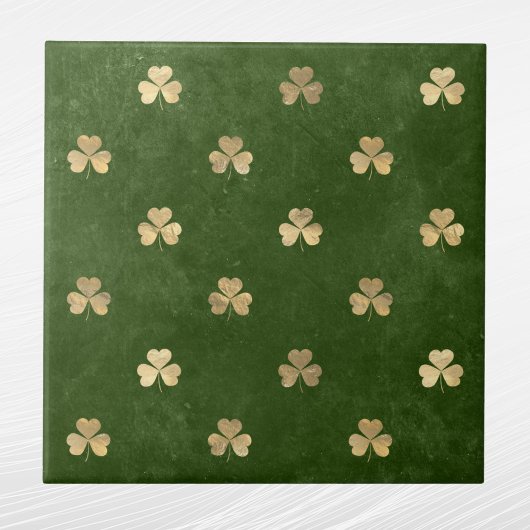 Elegant Green Gold Shamrock Tegeltje