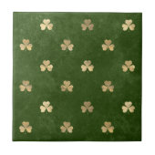 Elegant Green Gold Shamrock Tegeltje (Voorkant)