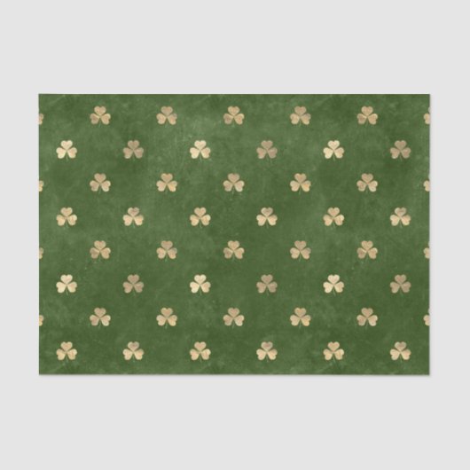 Elegant Green Gold Shamrock Tissuepapier (Voorkant)