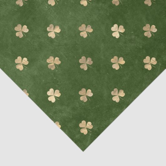 Elegant Green Gold Shamrock Tissuepapier (Detail)