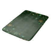 Elegant Green Gold Snowflakes Holiday Badmat (Gekanteld)