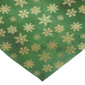 Elegant Green & Gold Snowflakes kerst Korte Tafelloper (Hoek)