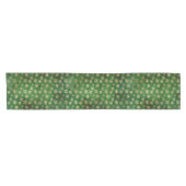 Elegant Green & Gold Snowflakes kerst Korte Tafelloper (Horizontaal)