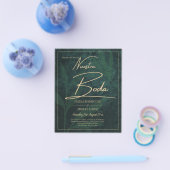 Elegant Green Gold Spaans BODA QR Code RSVP Flyer (Enkel)