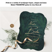 Elegant Green Gold Spaanse BODA QR-code RSVP Kaart