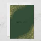 Elegant Green Gold Spark Wedding Invitation Kaart (Achterkant)