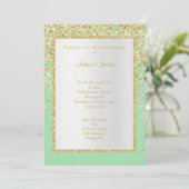 ELEGANT GREEN GOLD SPARKLE WEDDING CUSTOM KAART (Staand voorkant)