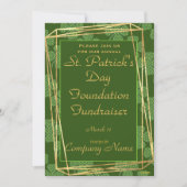 Elegant Green & Gold St. Patrick Party Invitation Kaart (Voorkant)