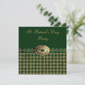 Elegant Green & Gold St. Patrick's Day Party Kaart (Staand voorkant)