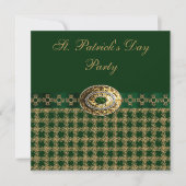 Elegant Green & Gold St. Patrick's Day Party Kaart (Voorkant)