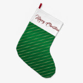 Elegant Green Gold Stripes kerststop Grote Kerstsok (Voorkant (Hangend))
