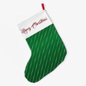 Elegant Green Gold Stripes kerststop Grote Kerstsok (Achterkant (Hangend))