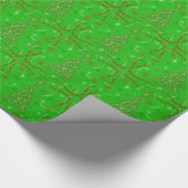Elegant Green Gold Swirls Cadeaupapier (Hoek)