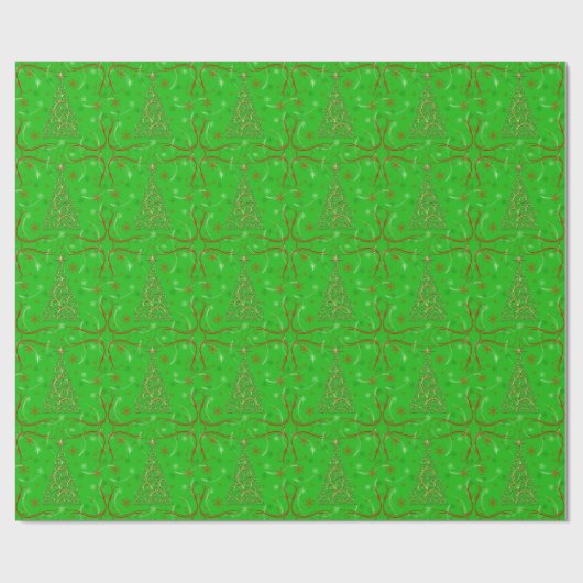 Elegant Green Gold Swirls Cadeaupapier (Vlak)