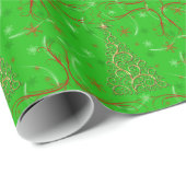 Elegant Green Gold Swirls Cadeaupapier (Rol Hoek)