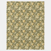 Elegant Green Gold Throw Botanical Chic Accent Fleece Deken (Voorkant)