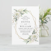 Elegant Green Golden Greenery REHEARSAL DINNER Kaart (Staand voorkant)