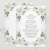 Elegant Green Golden Greenery REHEARSAL DINNER Kaart (Voorkant / Achterkant)