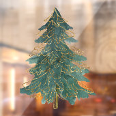 Elegant Green Golden Kerstboom Raamsticker (Vel 2)
