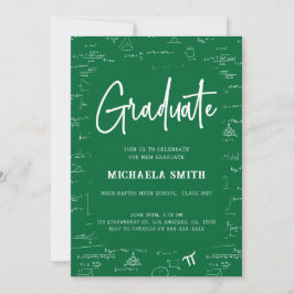 Elegant Green Graduate Math Graduation Kaart
