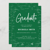 Elegant Green Graduate Math Graduation Kaart (Voorkant / Achterkant)