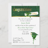 Elegant Green Graduation Party Invitation Kaart (Voorkant)