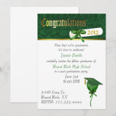 Elegant Green Graduation Party Invitation Kaart (Voorkant / Achterkant)