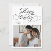 Elegant Green Happy Holidays Photo Christmas  Feestdagenkaart (Voorkant)