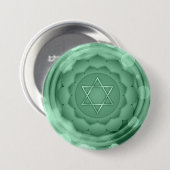 Elegant Green Heart Chakra Zen Yoga Spiritueel Ronde Button 7,6 Cm (Voorkant /achterkant)