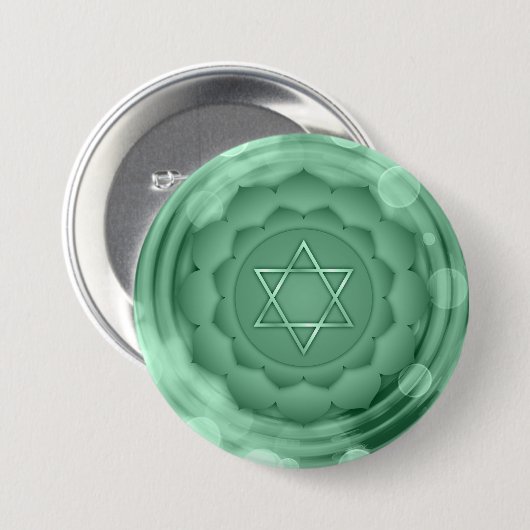 Elegant Green Heart Chakra Zen Yoga Spiritueel Ronde Button 7,6 Cm (Voorkant /achterkant)