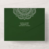 Elegant Green Indian Wedding (geen Env nodig) All In One Uitnodiging (Achterkant)