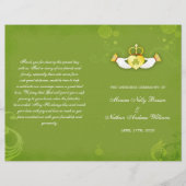 Elegant Green Irish Bi Fold Wedding Programs (Voorkant)