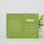 Elegant Green Irish Bi Fold Wedding Programs (Staand voorkant)