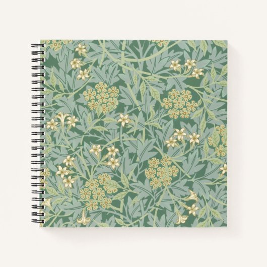 Elegant Green Jasmine Floral Pattern Notitieboek (Voorkant)