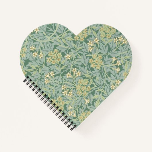 Elegant Green Jasmine Floral Pattern Notitieboek (Voorkant)