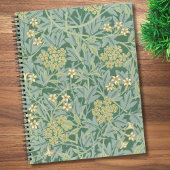 Elegant Green Jasmine Floral Pattern Notitieboek