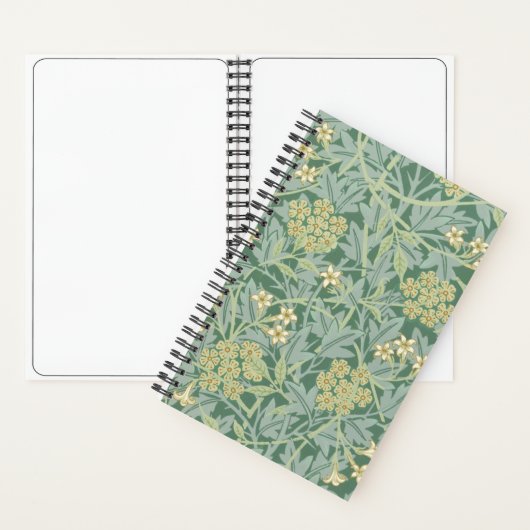 Elegant Green Jasmine Floral Pattern Notitieboek (Binnen)