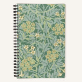 Elegant Green Jasmine Floral Pattern Notitieboek (Voorkant)