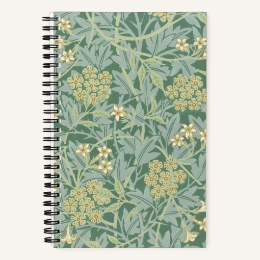 Elegant Green Jasmine Floral Pattern Notitieboek (Voorkant)