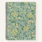 Elegant Green Jasmine Floral Pattern Notitieboek (Voorkant)
