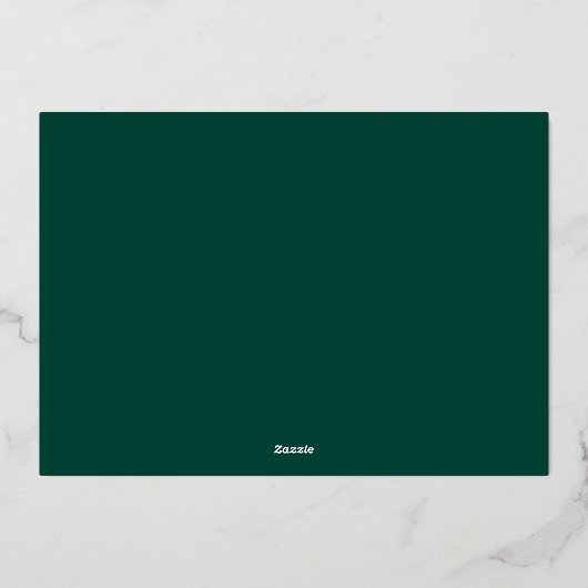 Elegant Green Joy Script Gold Foil Christmas Card Folie Feestdagenkaart (Achterkant)